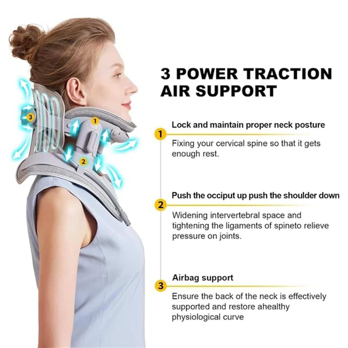 Cervical Neck Stretcher with 8 Airbags & Triple Traction
