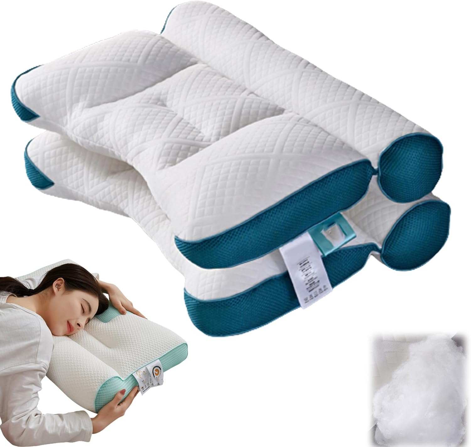 Orthopedic pillow neck support with ergonomic contour and memory foam for cervical comfort and restful sleep