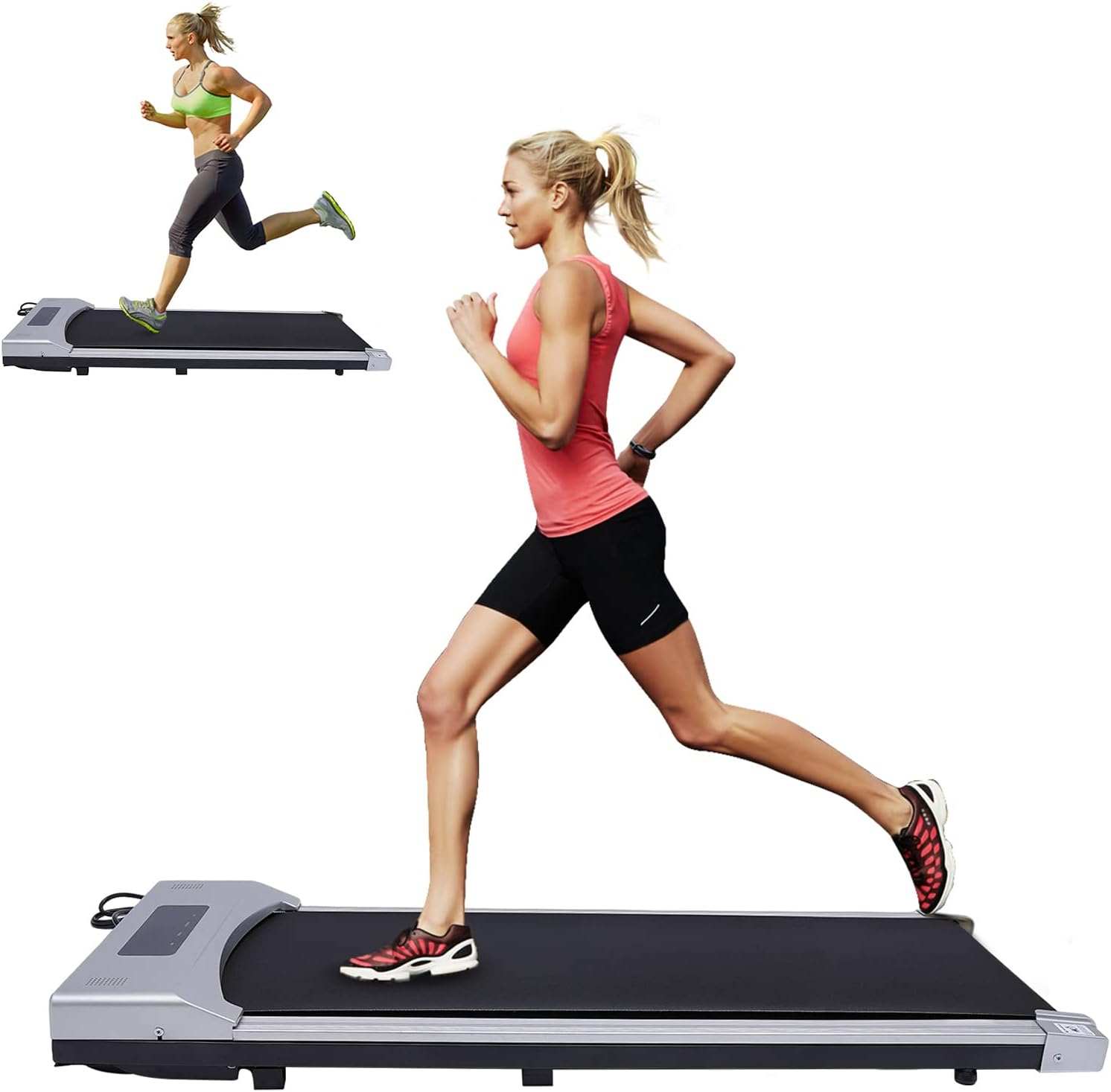 Electric treadmill portable under desk walking pad with remote control and LED display