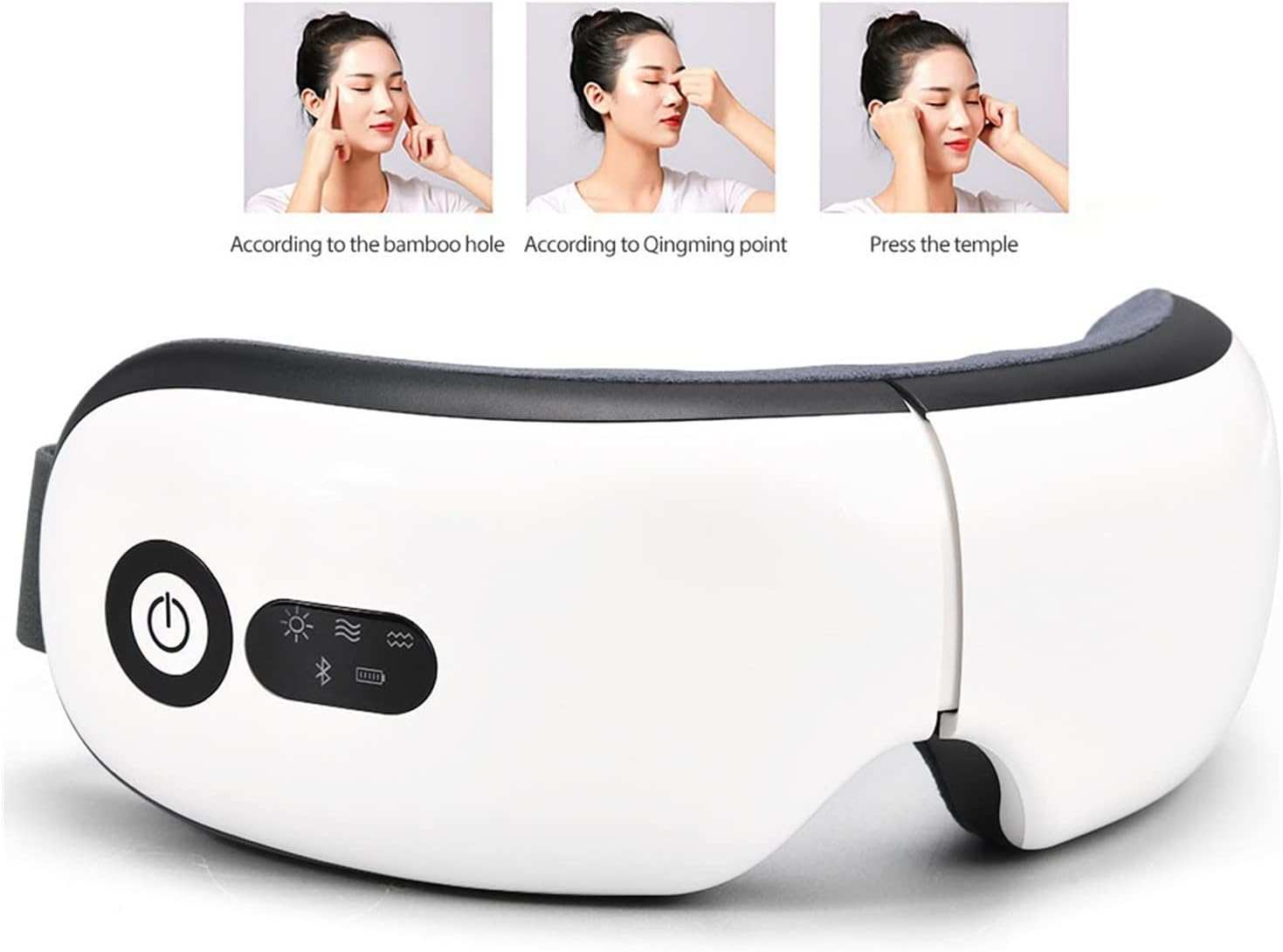 Smart Airbag Vibration Eye Massager with air pressure, vibration, hot compress for eye fatigue relief and skin improvement.