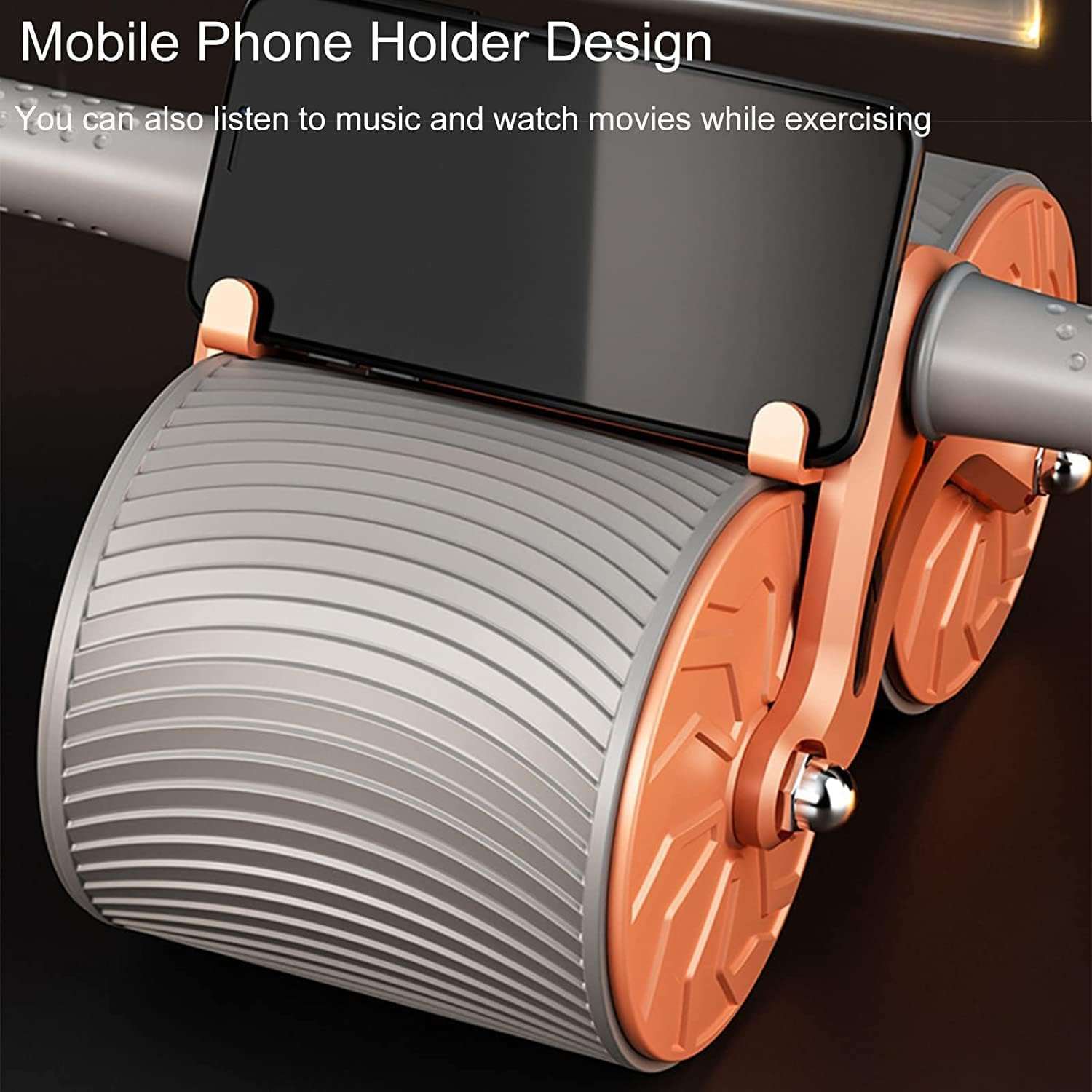 Elbow Support Rebound Abdominal Wheel with mobile phone holder and ergonomic handles for stable core workouts