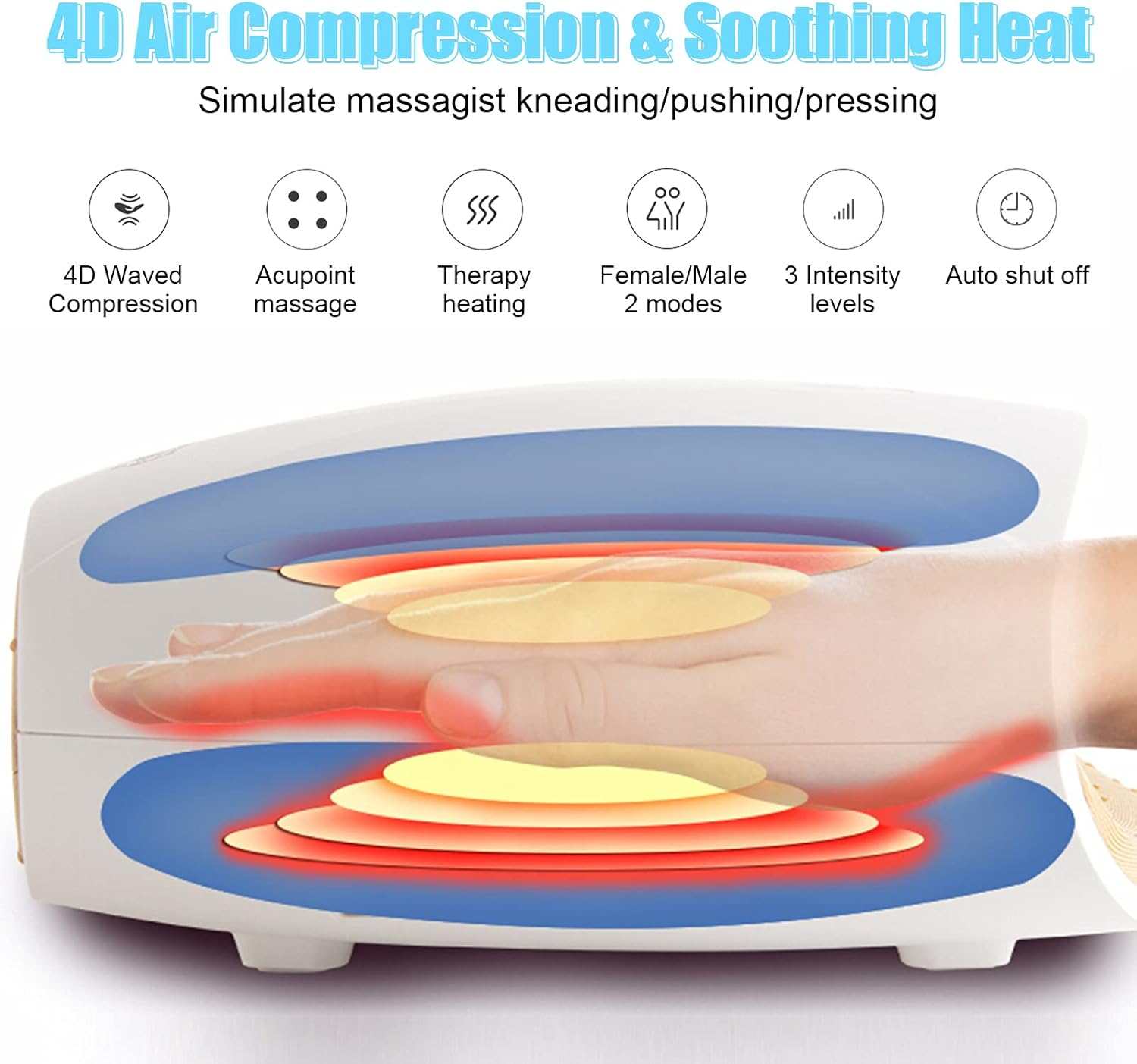 4D Hand Spa Machine cordless electric hand massager with heat therapy and air compression for pain relief