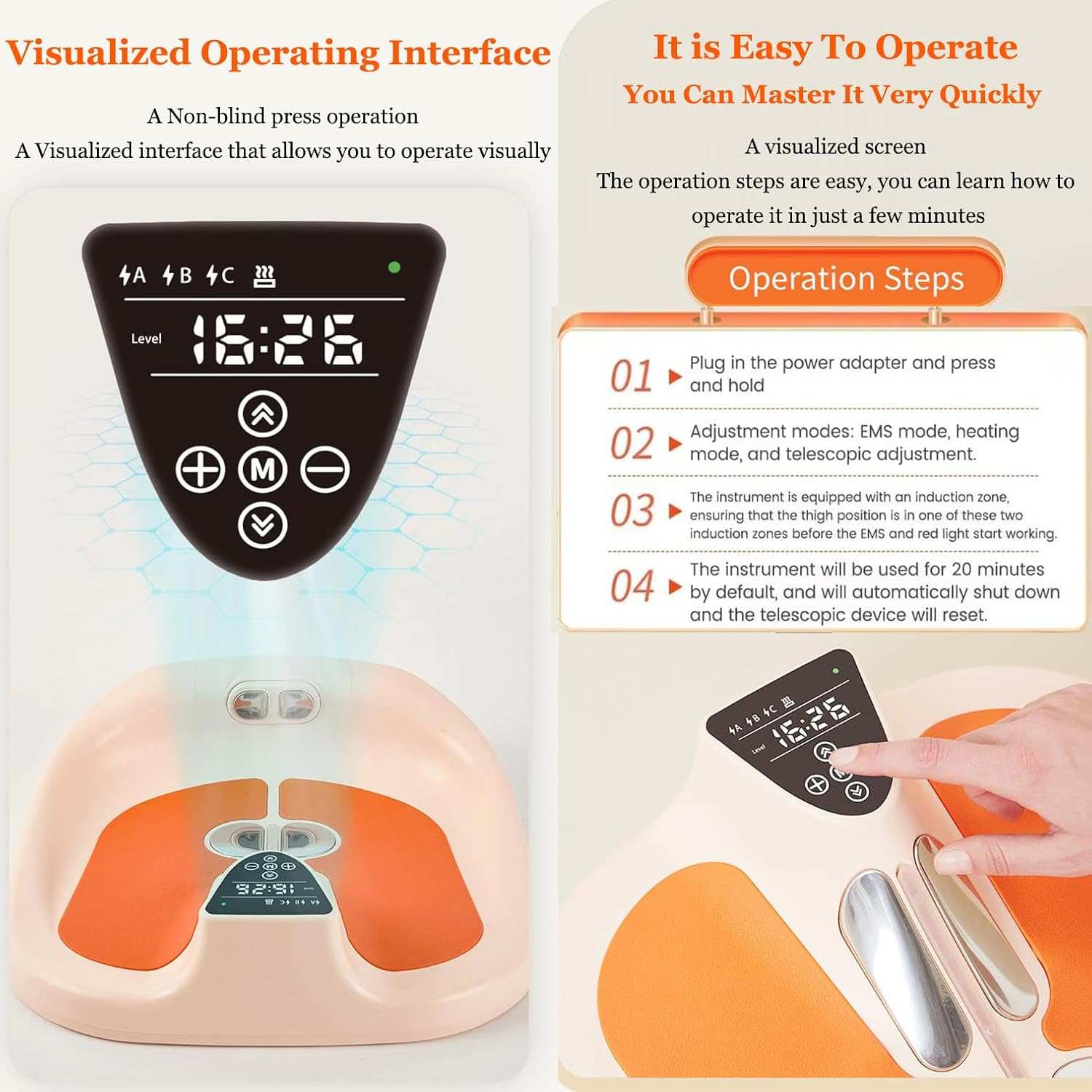 Women Pelvic Floor Muscle postpartum exercise trainer with ergonomic sit-on-top design and digital control panel