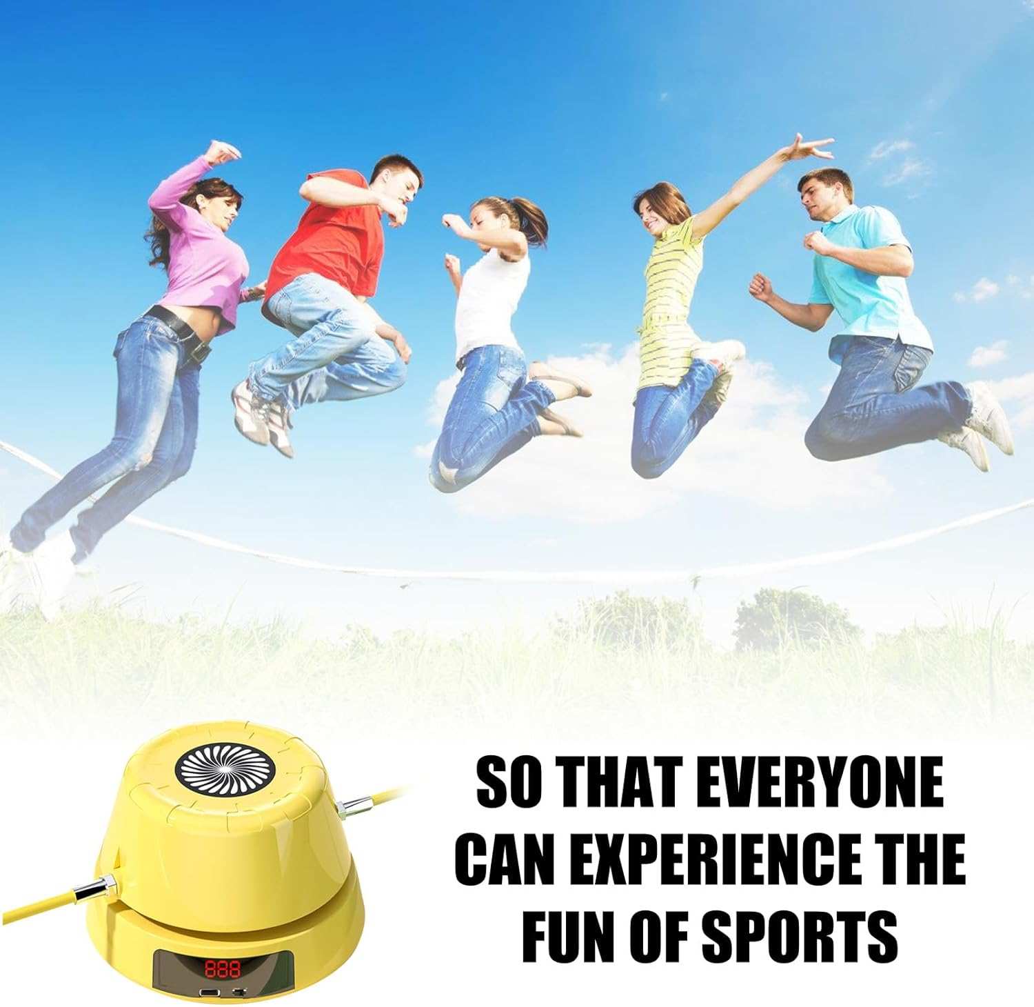 Automatic Electric Skipping Machine with LED display and 10 adjustable speed gears for effortless, hands-free cardio workouts