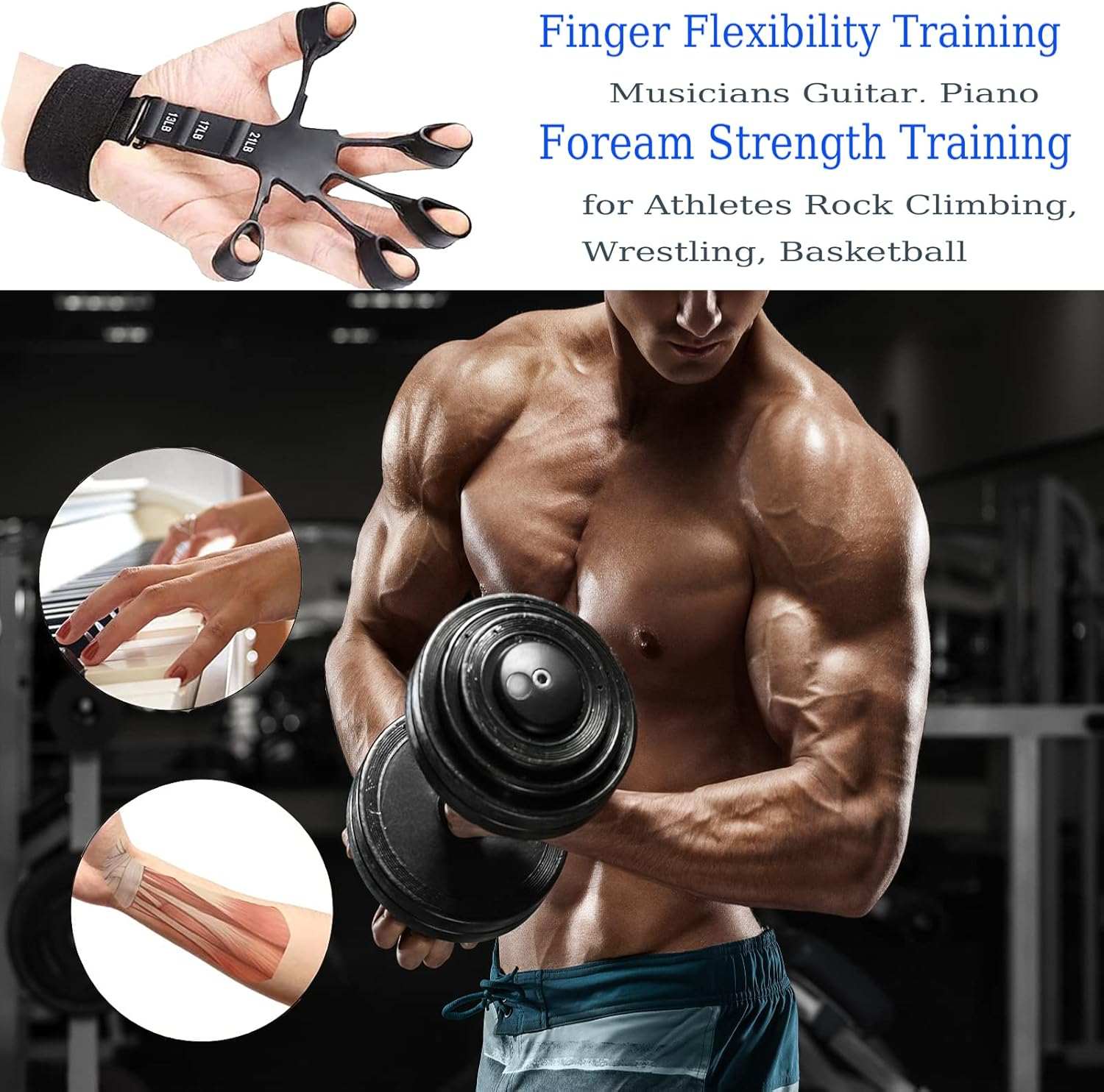 Pro Wrist & Forearm Strength Trainer for finger flexibility and forearm strength, used by athletes and musicians.