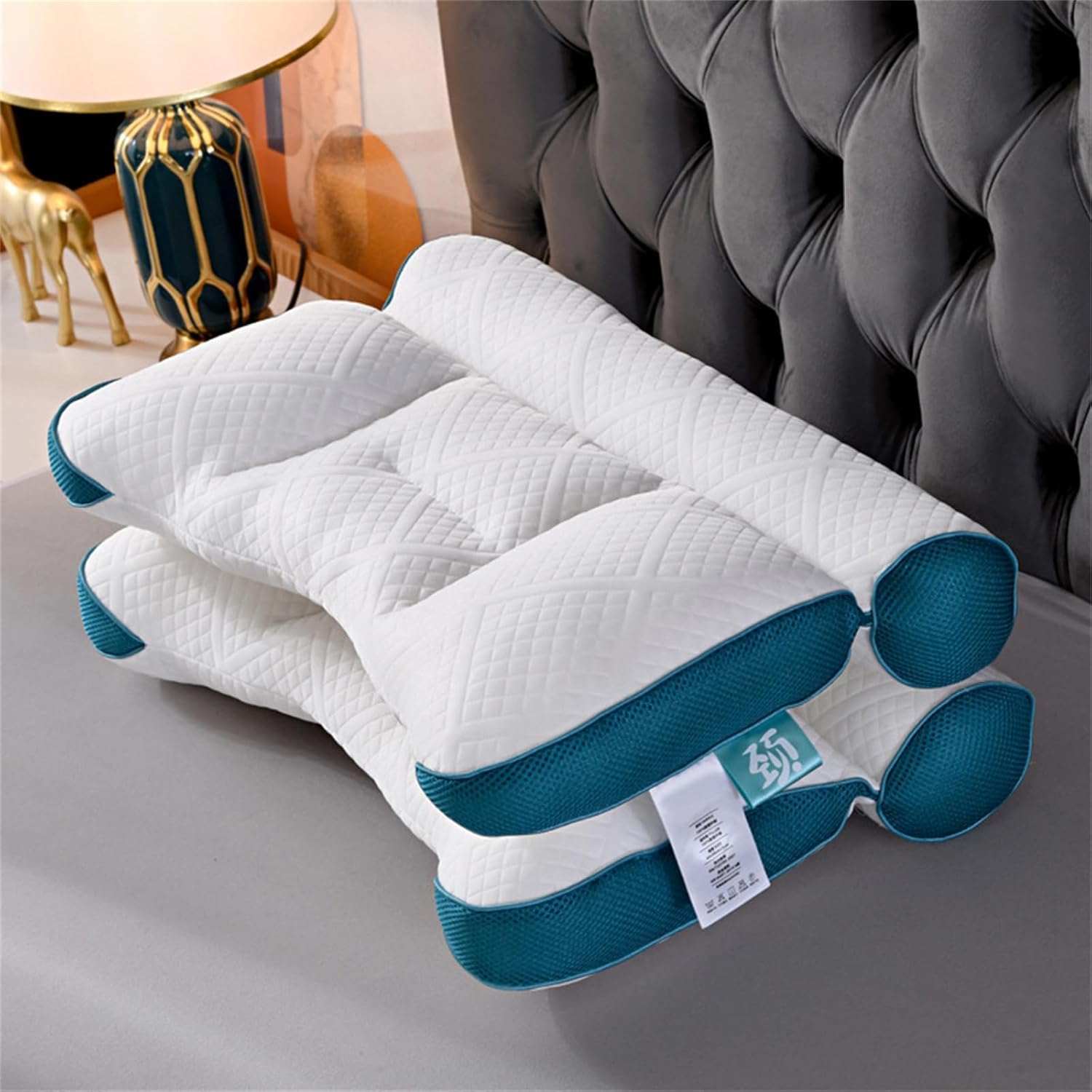 orthopedic pillow neck support with ergonomic contour and memory foam for cervical comfort and pain relief