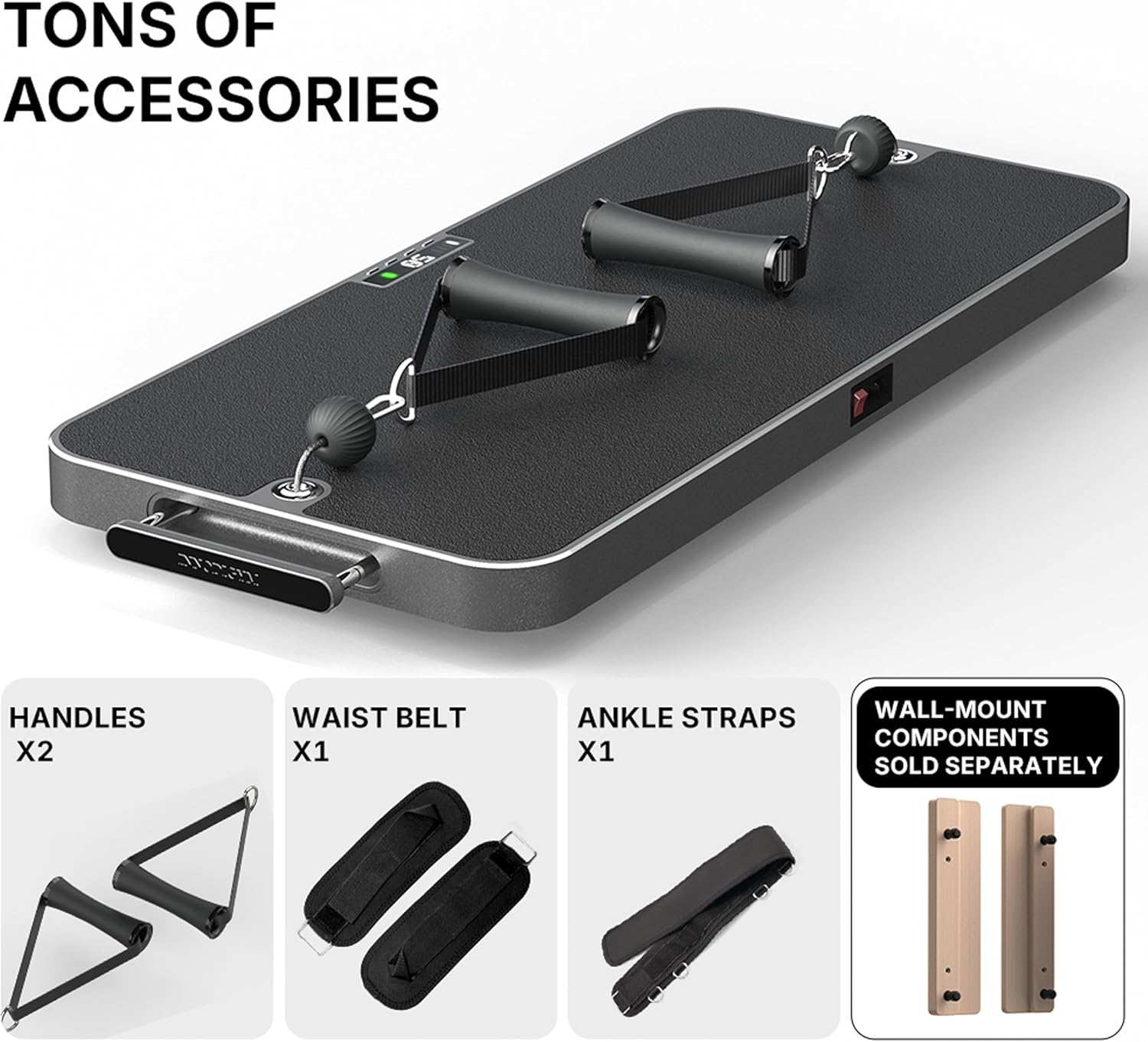 Smart Home Gym P1 Lite Plus digital workout system with handles, waist belt, ankle straps, and wall-mount components