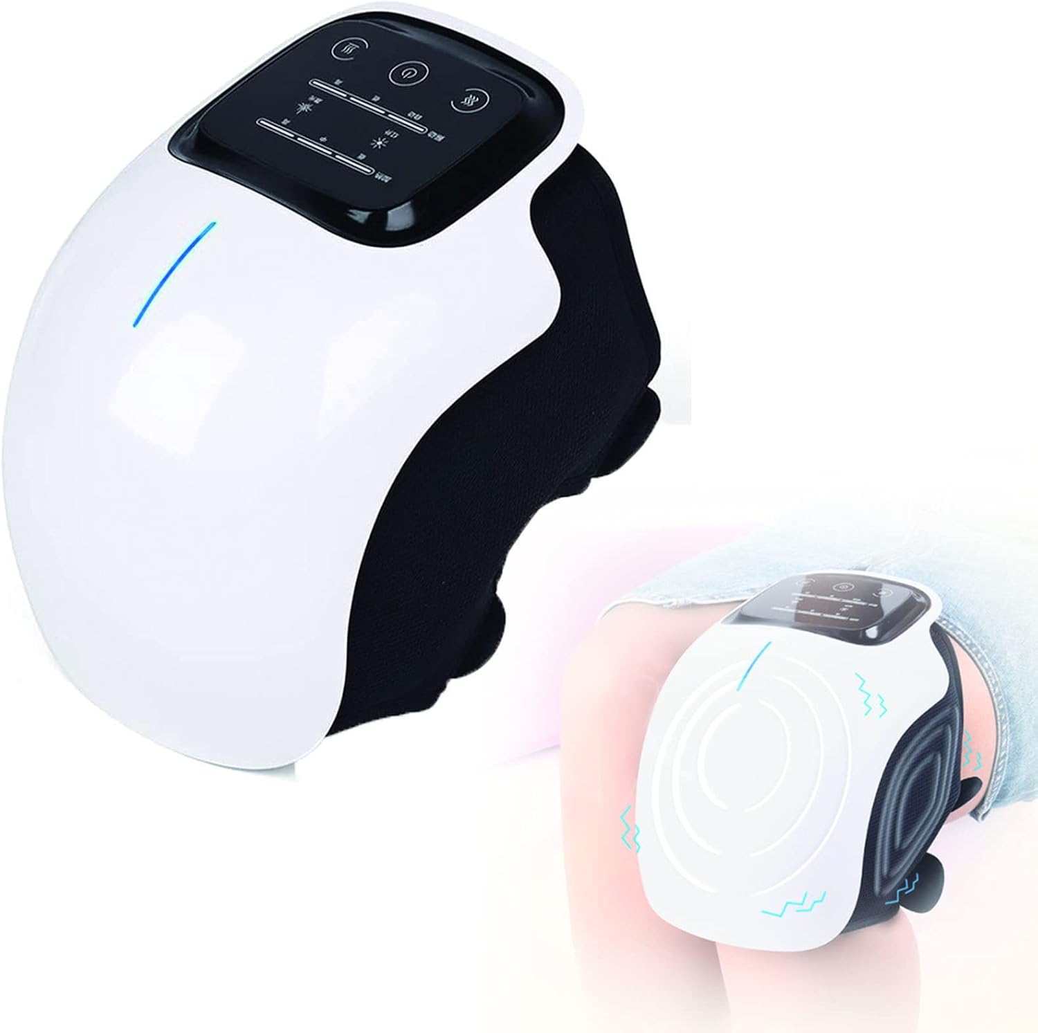 Cordless physiotherapy hot compress knee massager with heat, vibration, and infrared therapy for joint relief and muscle recovery