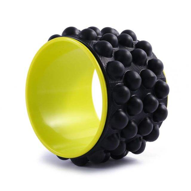 19cm Big Dot Yoga Wheel with textured EVA foam dots for yoga, Pilates, and core exercises