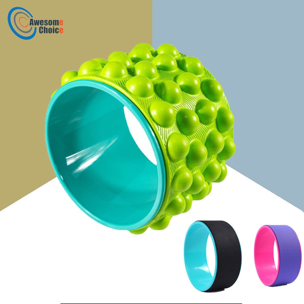 19cm Big Dot Yoga Wheel with textured EVA foam for yoga, Pilates, and core strengthening exercises