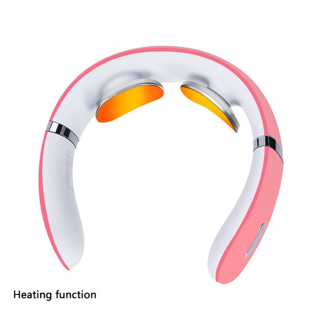 Intelligent neck massager with TENS therapy, heat function, and adjustable intensity for pain relief and muscle relaxation