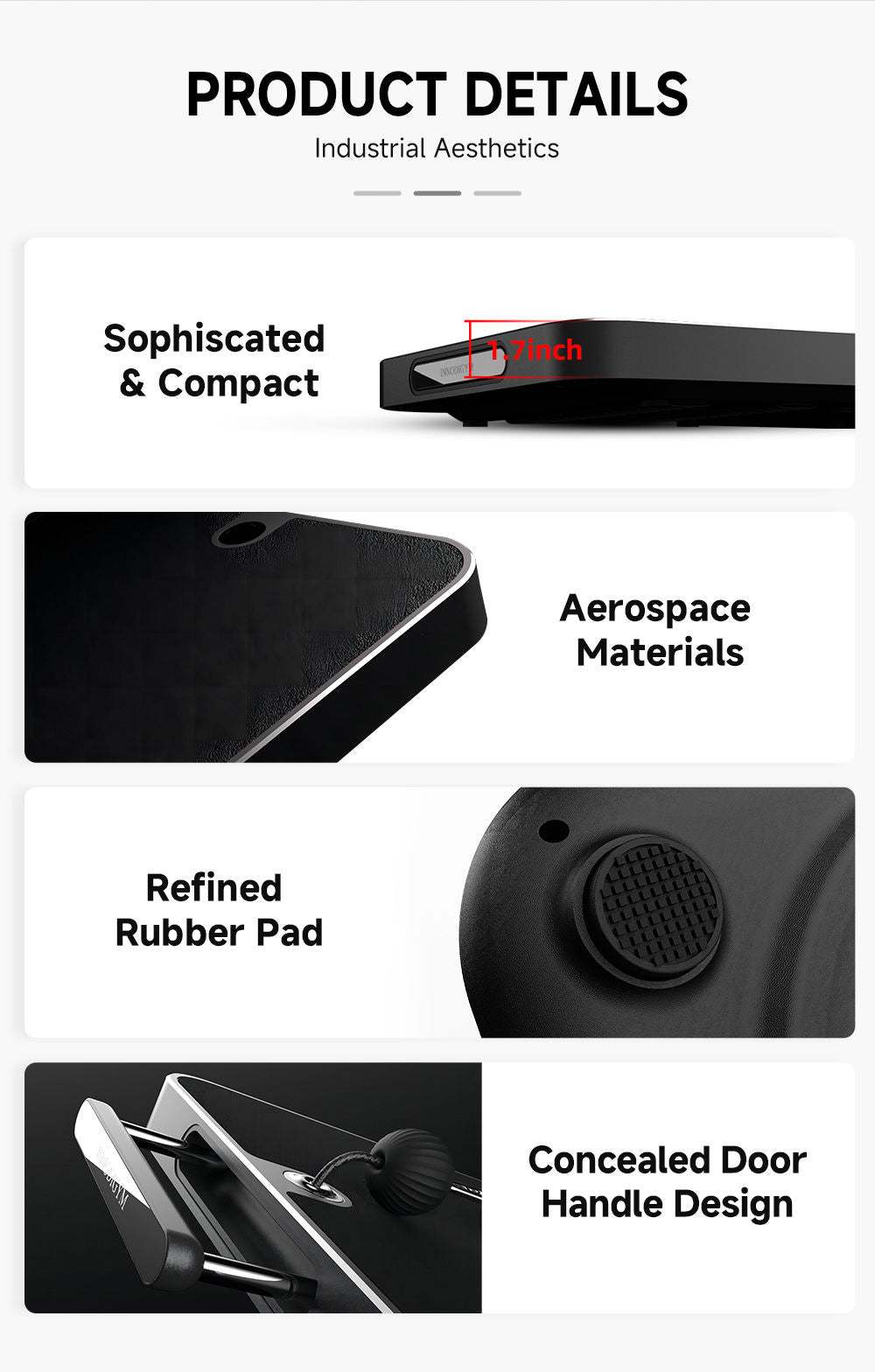 Smart All In One Home Fitness gym ultra-thin compact design with aerospace materials and concealed door handle