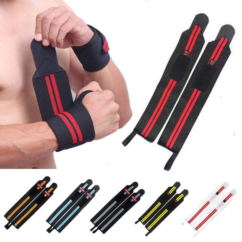 Breathable weightlifting elastic wrist wraps with adjustable adhesive splint and thumb loop for wrist support during workouts