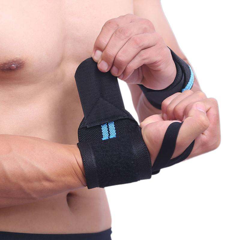 Breathable weightlifting elastic wrist wraps with adjustable thumb loop and adhesive splint for gym training and injury prevention