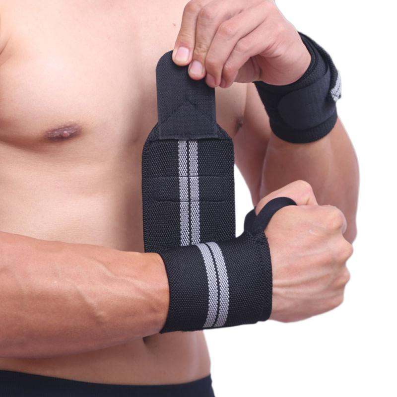 Breathable weightlifting elastic wrist wraps with adjustable thumb loop and adhesive splint for wrist support during workouts