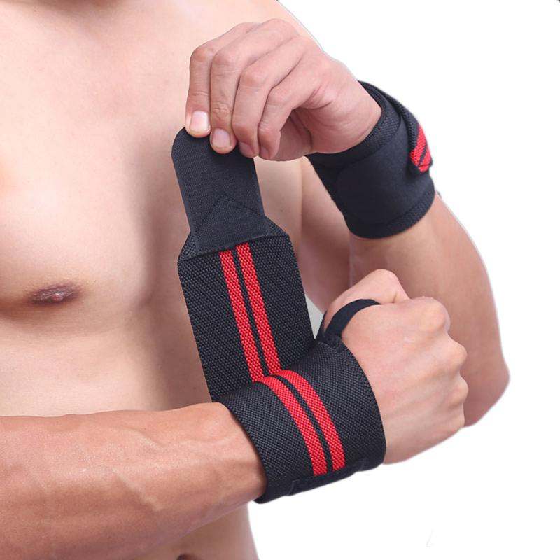 Breathable weightlifting elastic wrist wraps with adjustable splint and thumb loop for wrist support during workouts