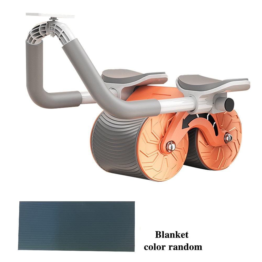 Elbow Support Rebound Abdominal Wheel with ergonomic EVA handles and extra-wide 4-inch wheels for stable core workouts at home or gym