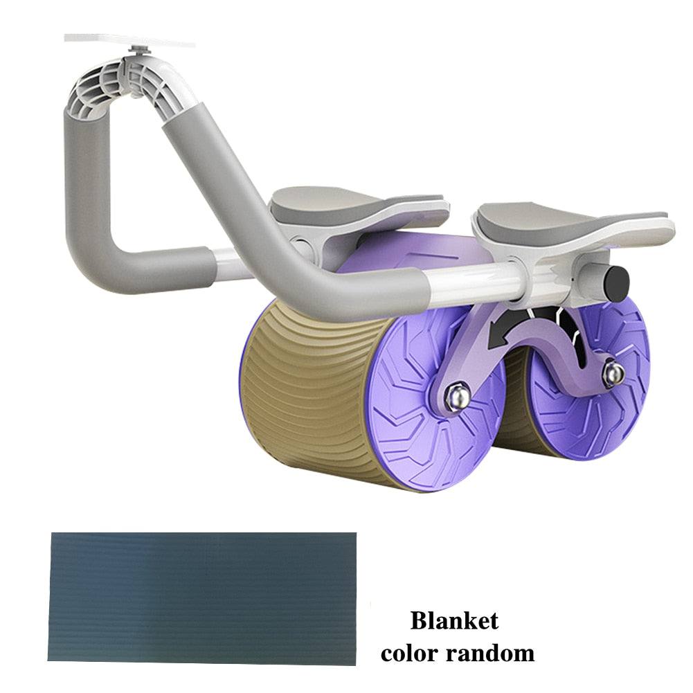 Elbow Support Rebound Abdominal Wheel with ergonomic foam handles and extra-wide wheels for stable core workouts at home or gym