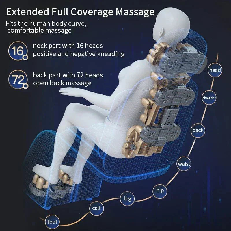 Full Body Massage Chair with shiatsu kneading, heating, and vibration for neck, back, waist, legs, and foot massage.