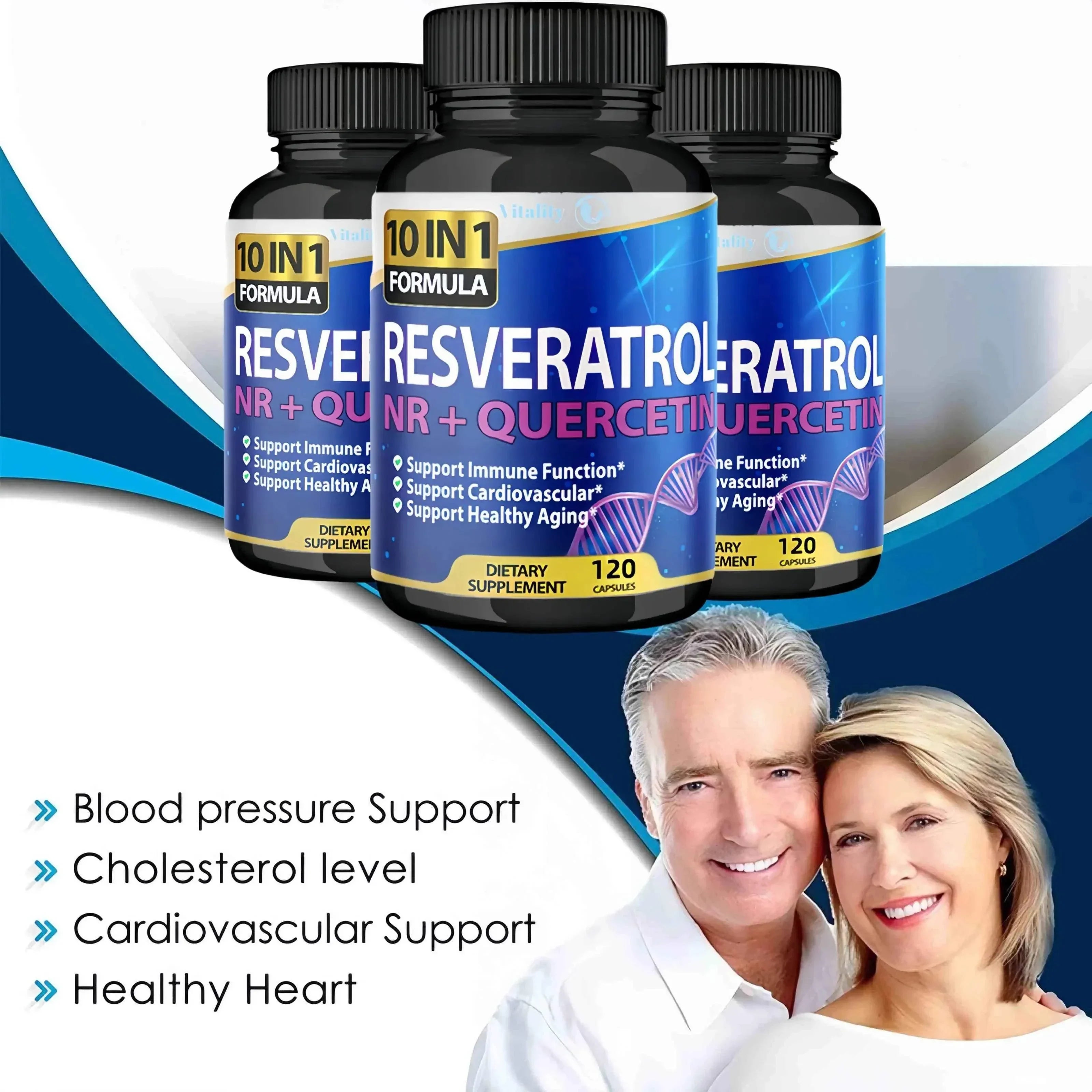 Bottle of Resveratrol Capsules antioxidant supplement for energy and wellness