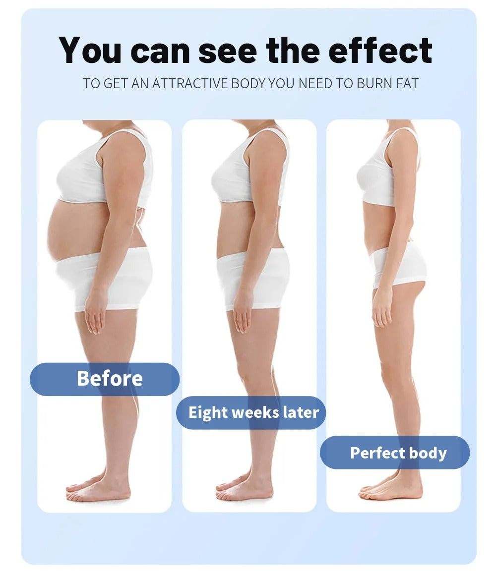 Weight Loss Muscle Stimulating body sculpt machine before and after results showing fat reduction and muscle toning