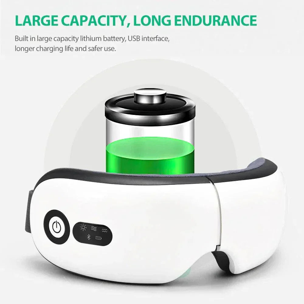 Smart Airbag Vibration Eye Massager with large capacity lithium battery and USB interface for long-lasting use
