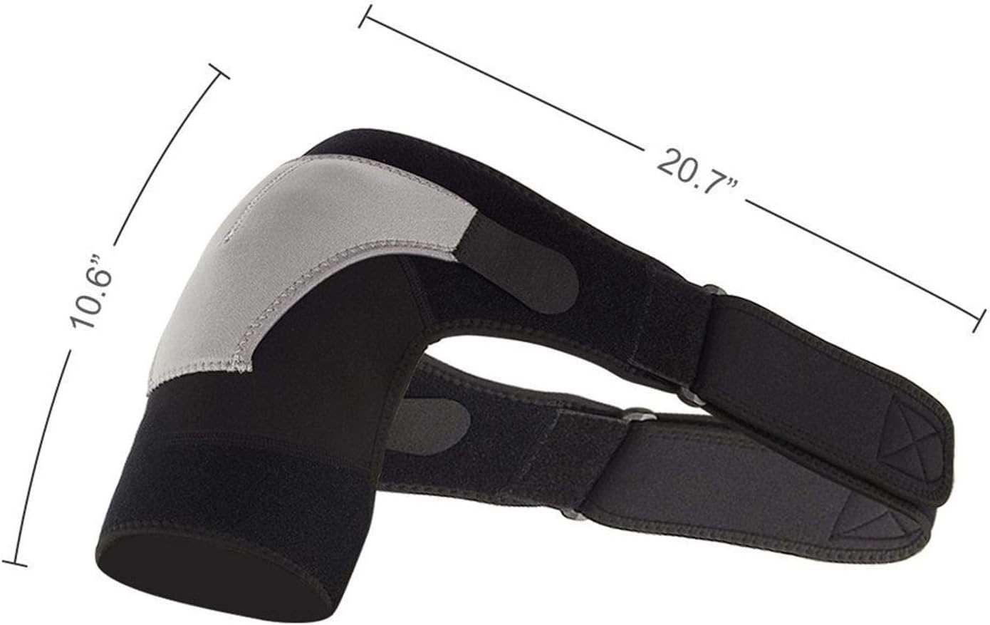 Adjustable shoulder brace with compression support and Velcro straps for injury recovery