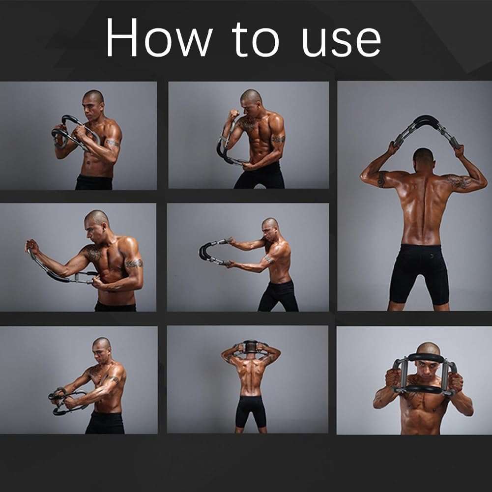 Man demonstrating exercises using Twister Arm Trainer adjustable chest and arm strength exerciser