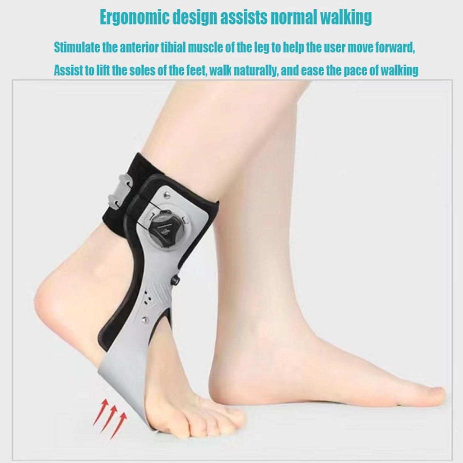 Drop Orthosis Ankle Foot Support on foot providing dorsiflexion assistance and stability for improved walking and balance.