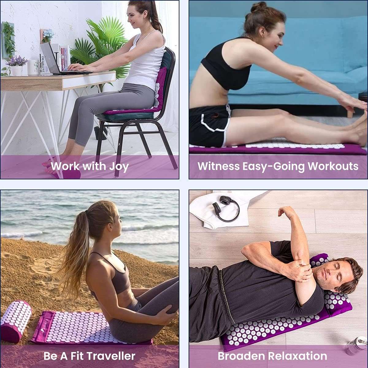 Acupressure Cushion massage mat for neck and back pain relief, stress reduction, and improved blood circulation.