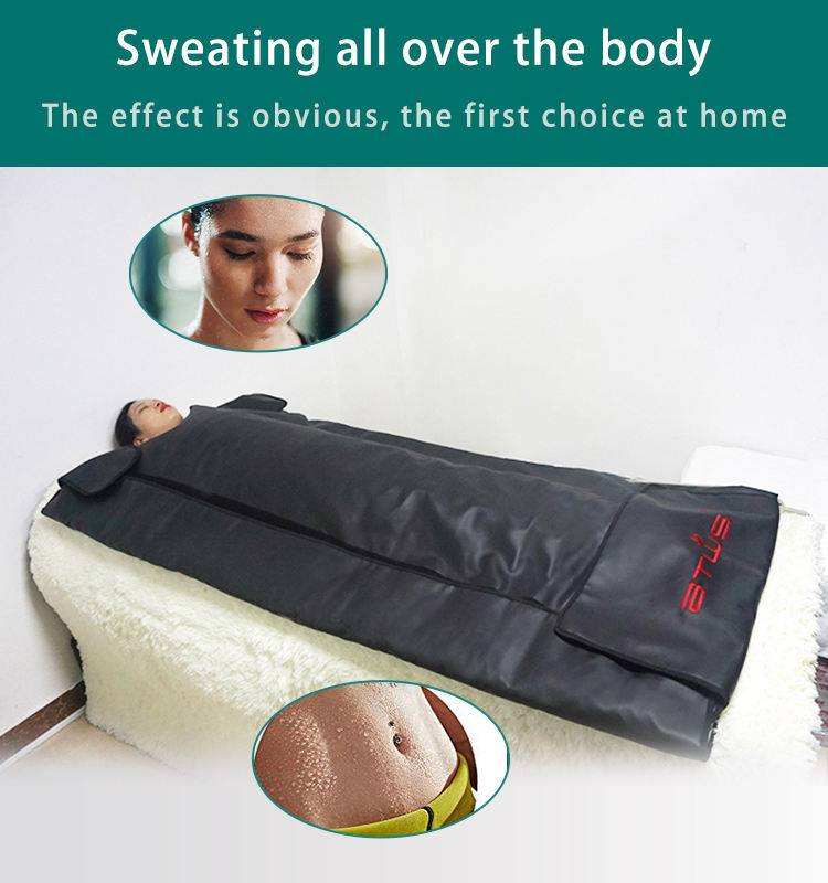 Portable infrared sauna blanket for weight loss and detox at home with adjustable heat therapy